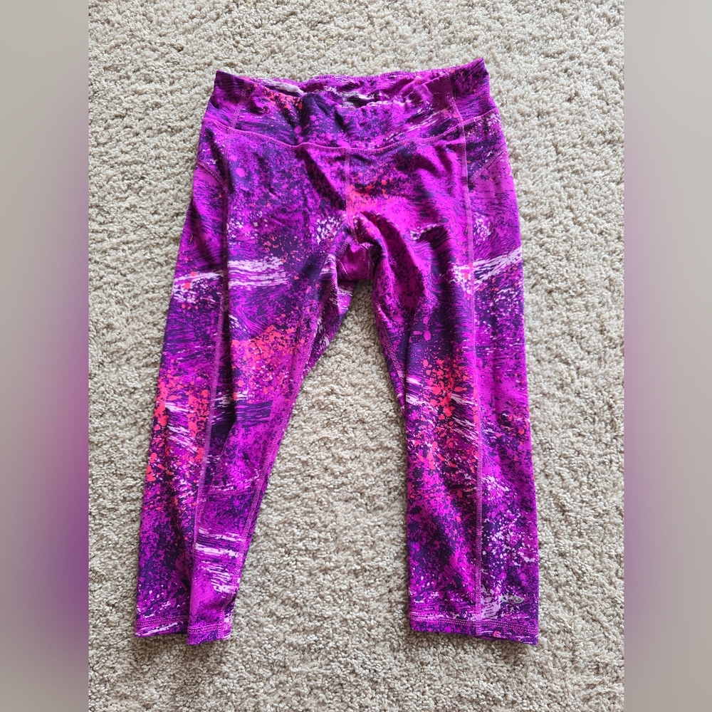 Champion Purple and Pink Capris Shiny Stretchy Fit
